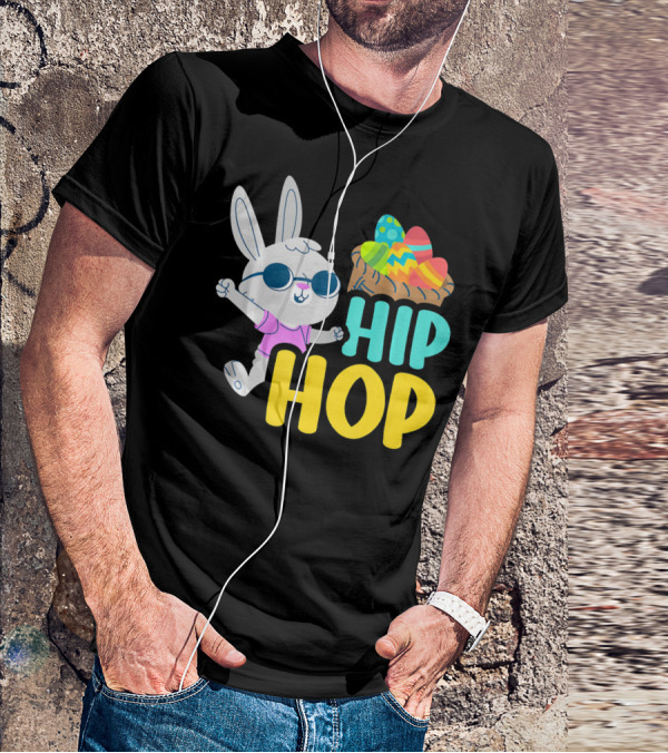 Hip Hop Bunny With Sunglasses And Easter Egg Basket T-Shirt