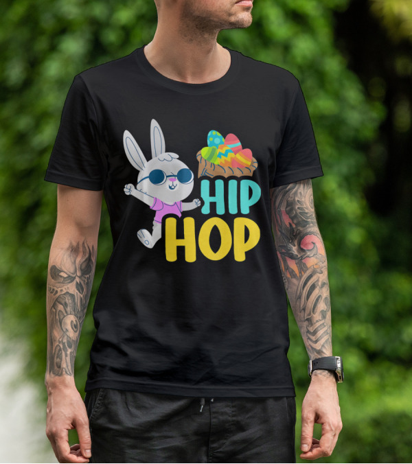 Hip Hop Bunny With Sunglasses And Easter Egg Basket T-Shirt