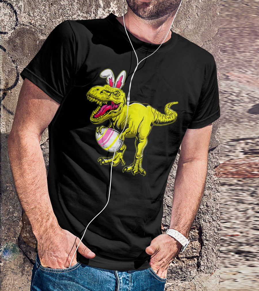 Tyrannosaurus Rex Easter Bunny Dinosaur With Egg T-Shirt