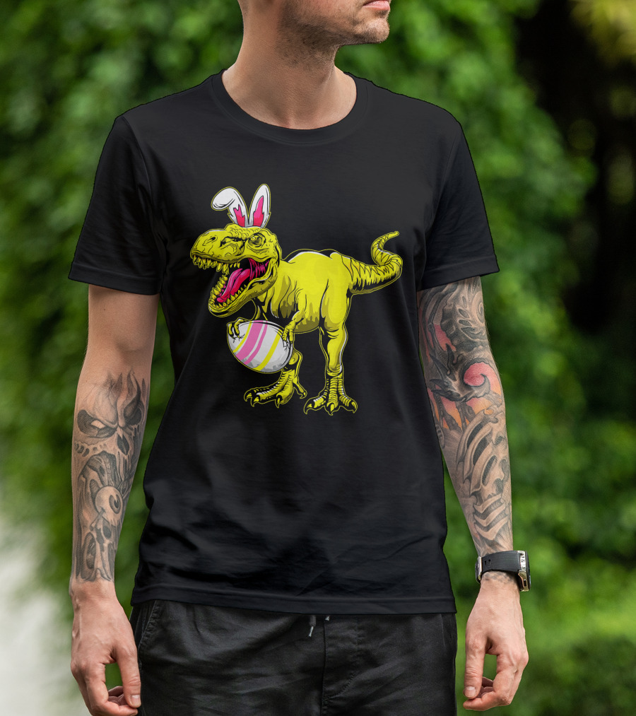 Tyrannosaurus Rex Easter Bunny Dinosaur With Egg T-Shirt