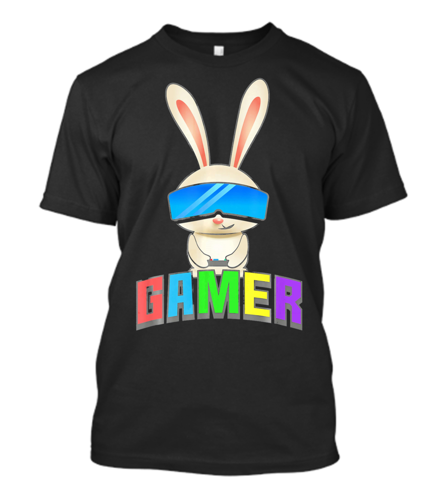 Gamer Easter Bunny With VR Headset And Controller T-Shirt