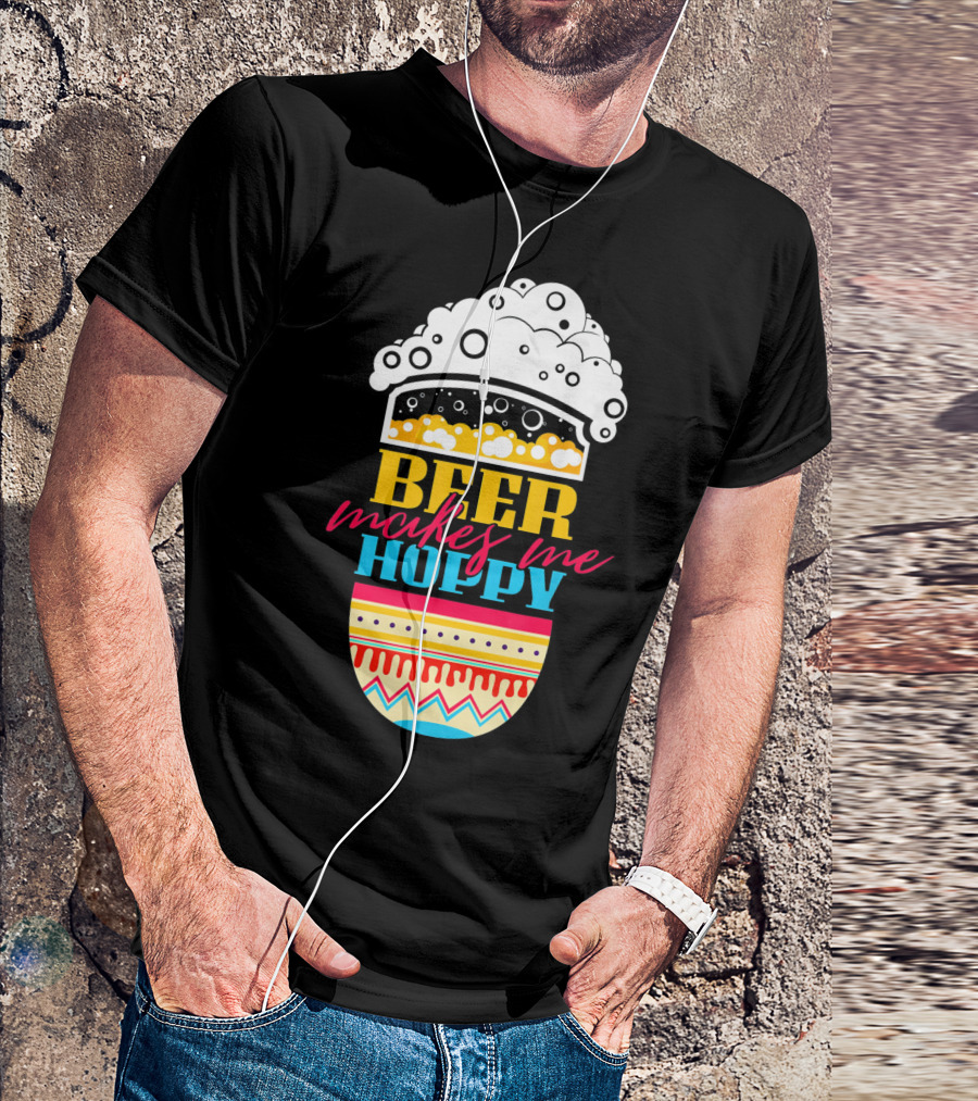Beer Makes Me Hoppy Easter Egg Beer Foam T-Shirt