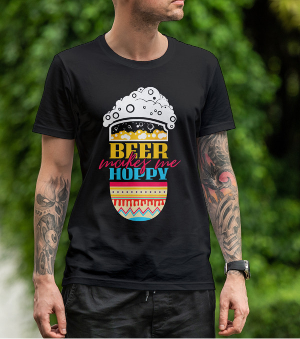 Beer Makes Me Hoppy Easter Egg Beer Foam T-Shirt
