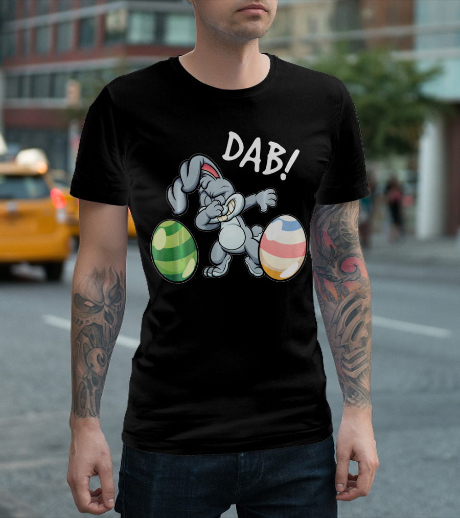 Easter Bunny Dab with Colorful Eggs T-Shirt