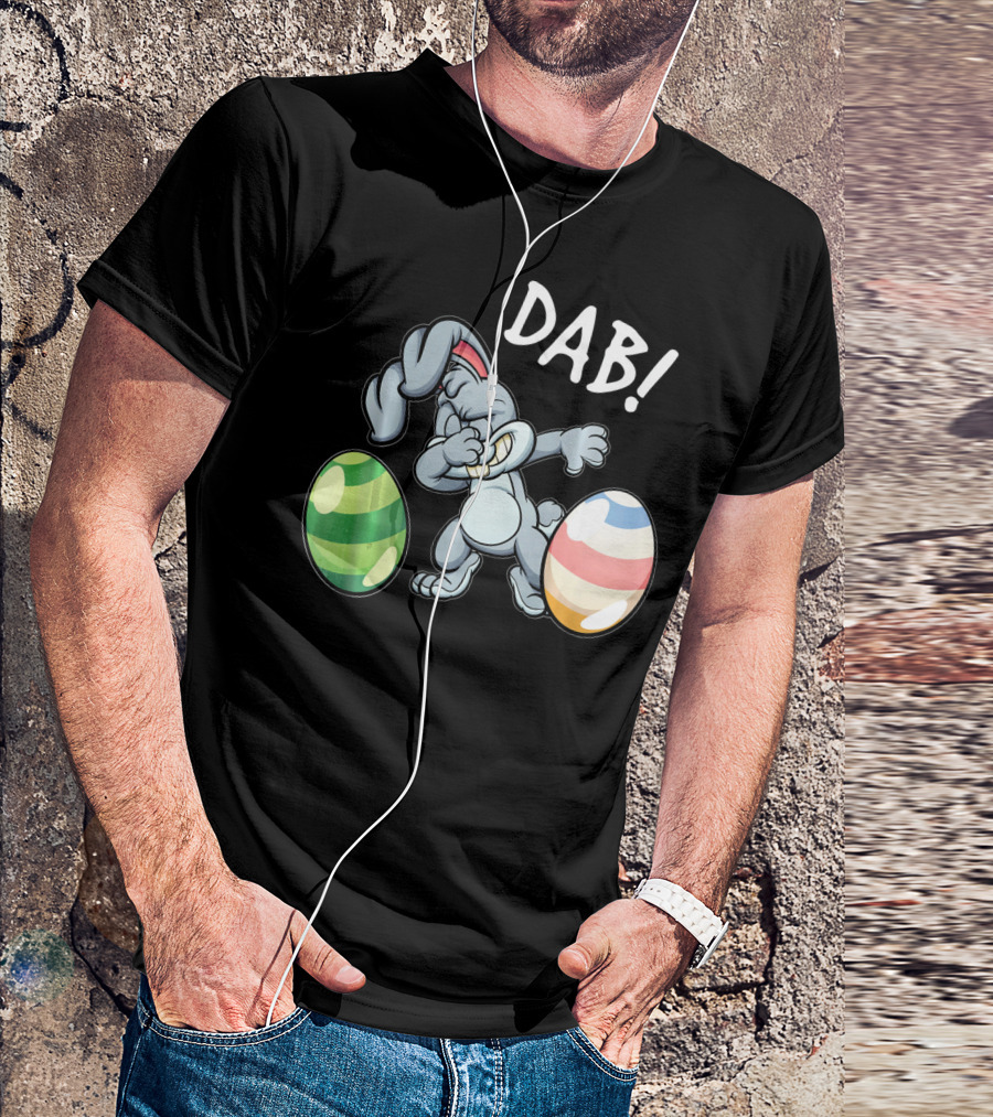 Easter Bunny Dab With Colorful Eggs T-Shirt