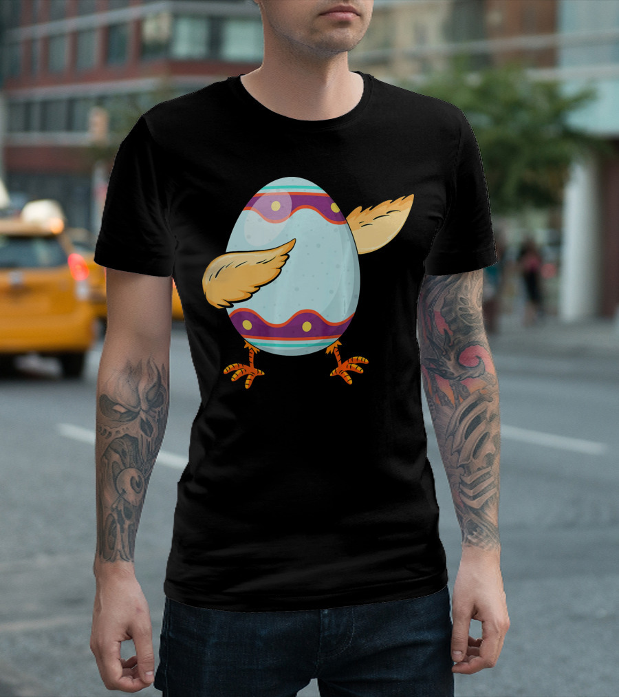 Happy Easter Day Funny Dabbing Egg with Wings and Feet T-Shirt