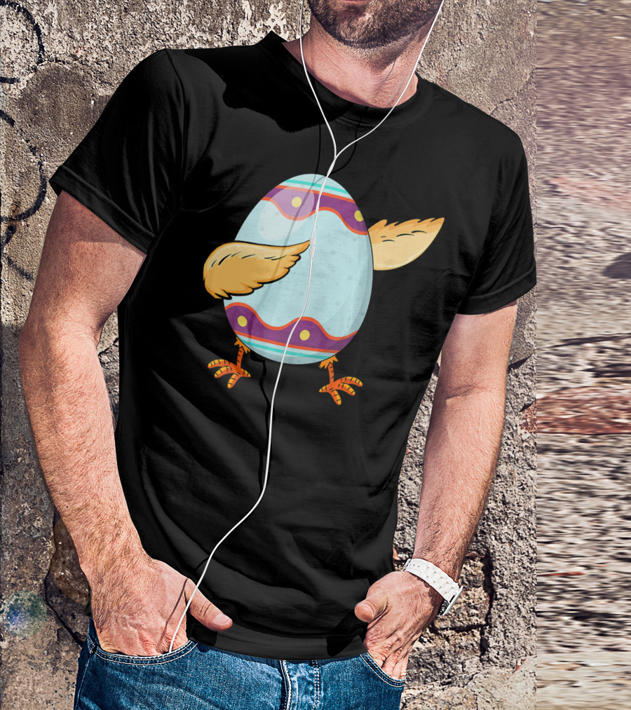 Happy Easter Day Funny Dabbing Egg With Wings And Feet T-Shirt