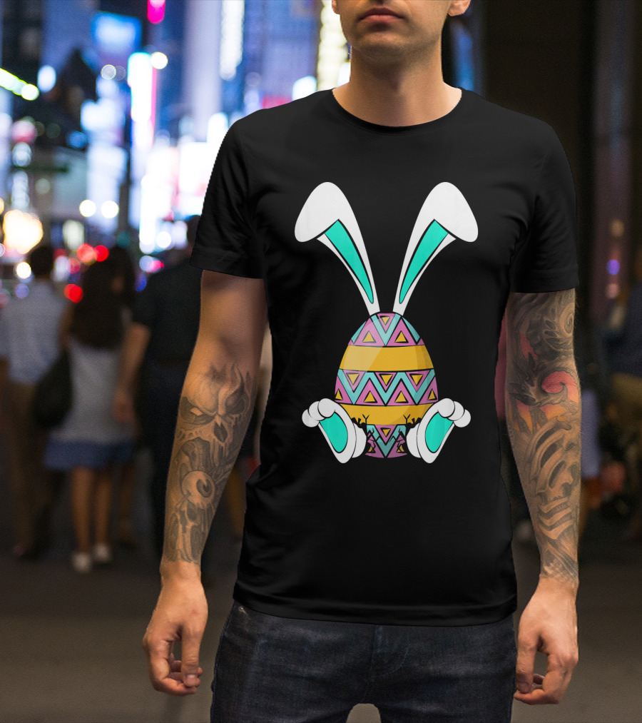 Easter Egg Rabbit Bunny Ears And Legs Colorful T-Shirt