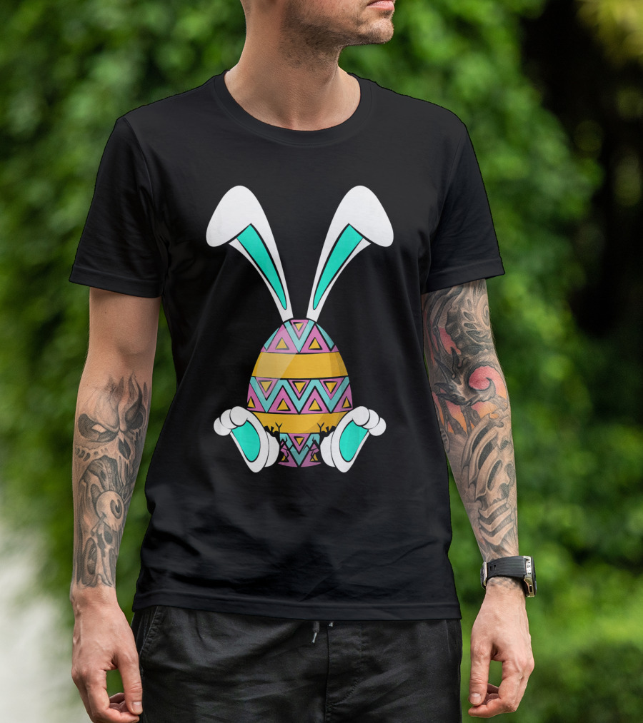 Easter Egg Rabbit Bunny Ears And Legs Colorful T-Shirt