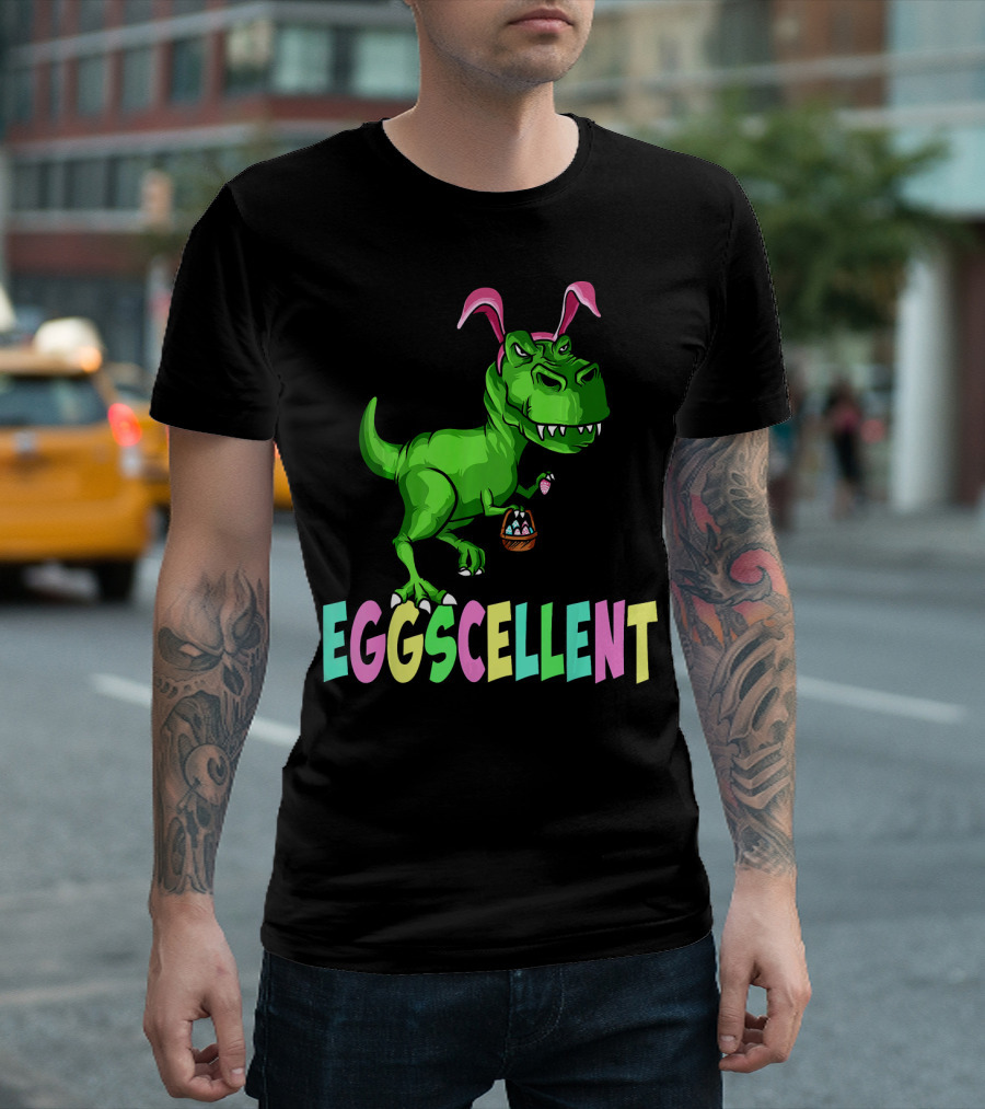 Eggscellent Easter Bunny Dinosaur T-Shirt