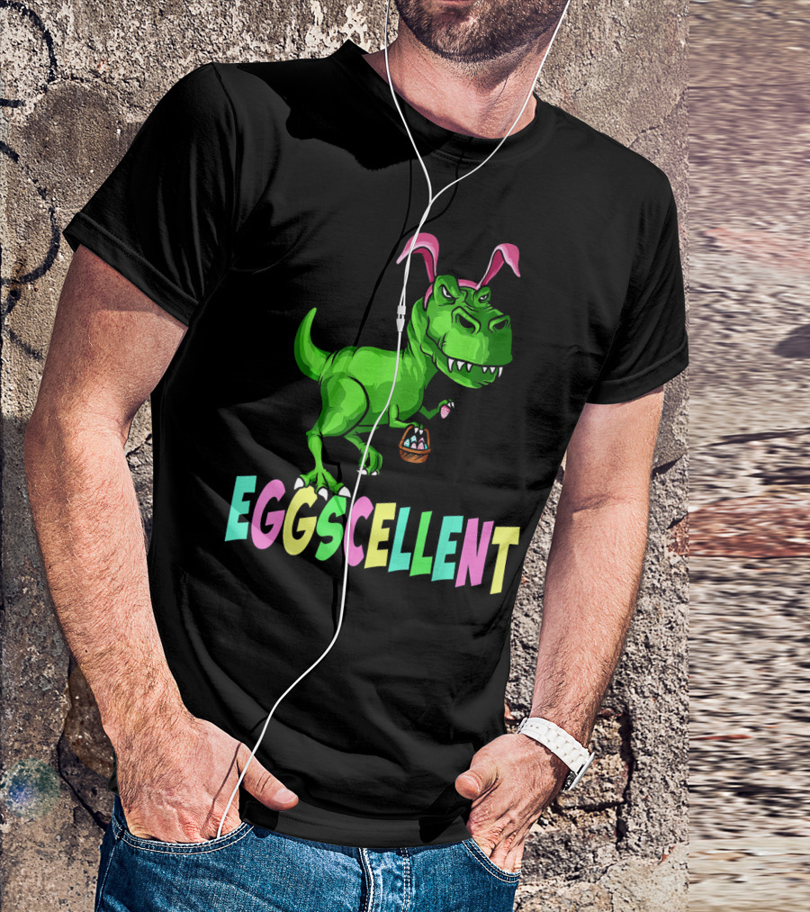 Eggscellent Easter Bunny Dinosaur T-Shirt
