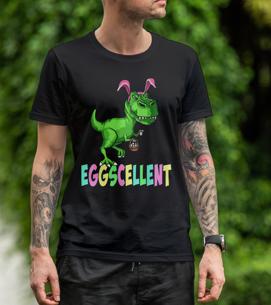 Eggscellent Easter Bunny Dinosaur T-Shirt