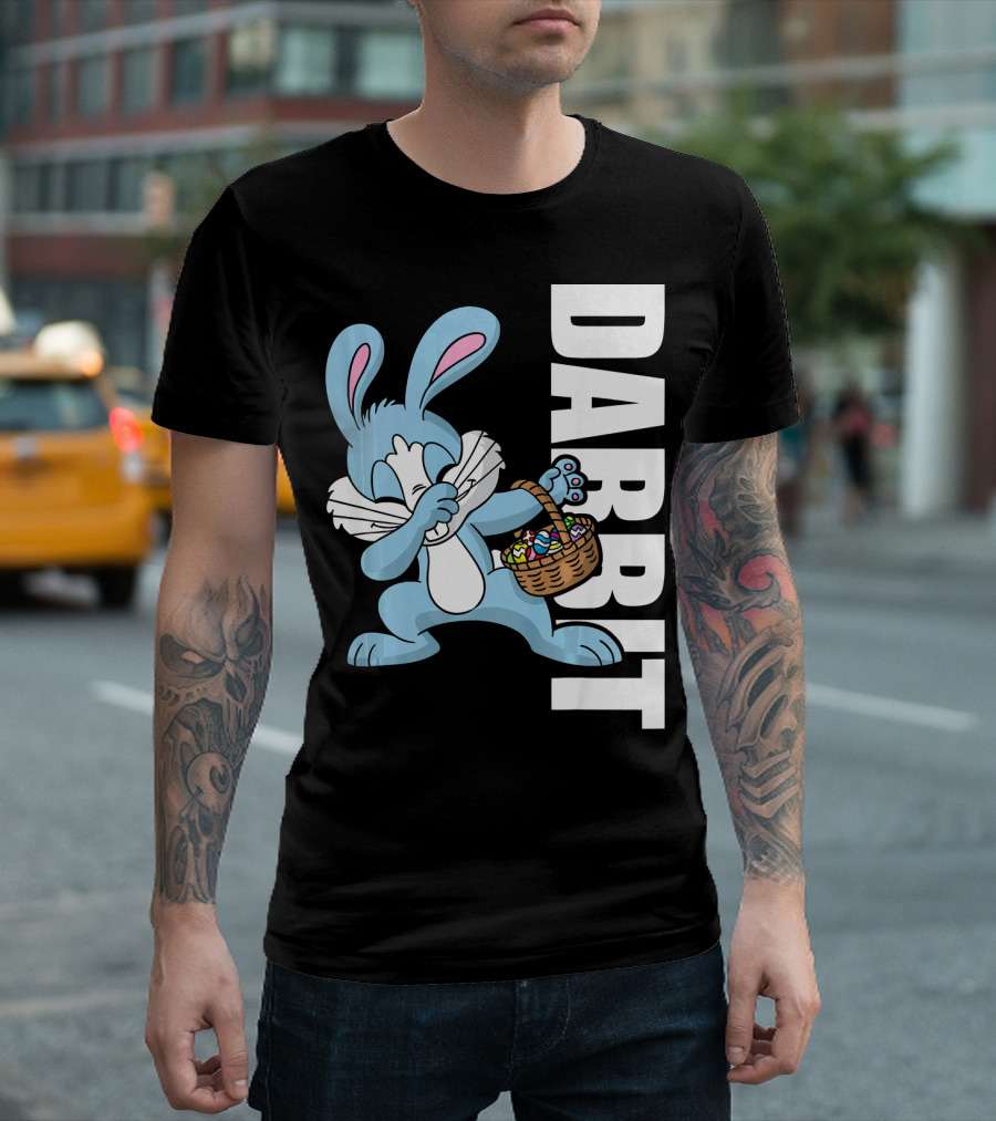 Easter Basket Stuffers Kids Dabbin Dabbit Rabbit with Eggs T-Shirt