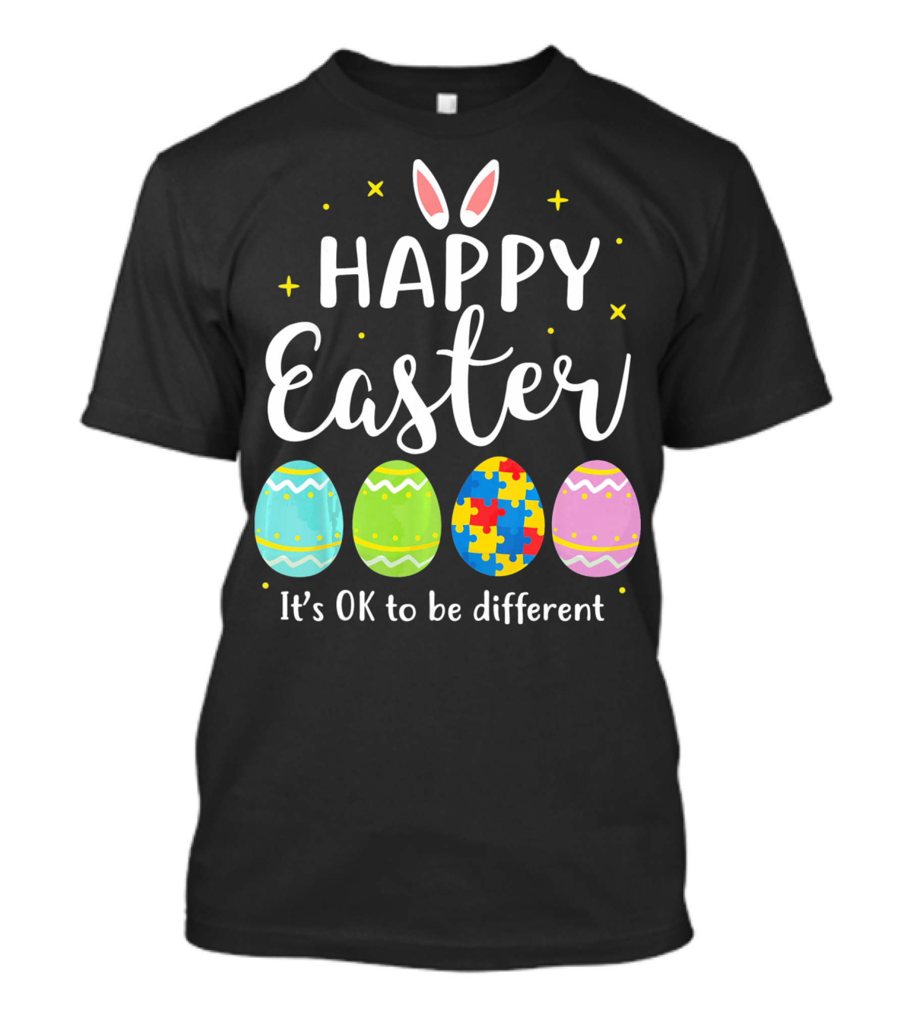 Happy Easter Bunny Puzzle Egg It's OK To Be Different T-Shirt