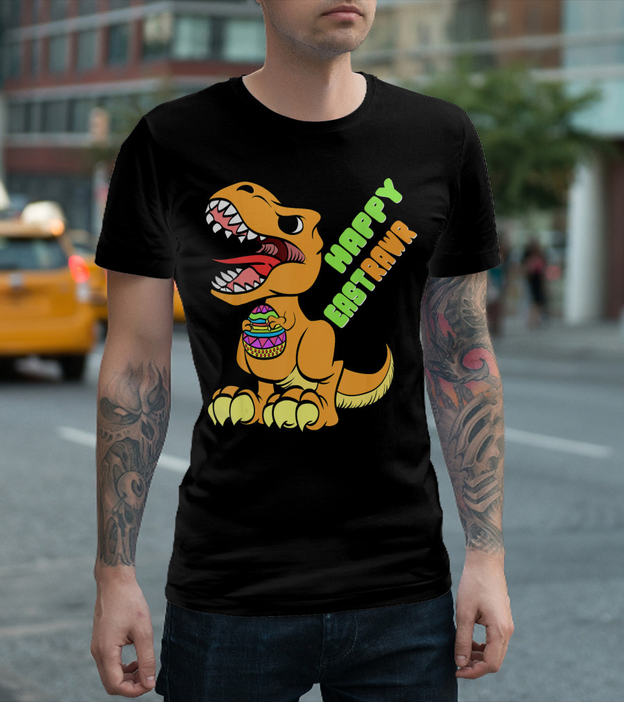Happy Easter Rex Dinosaur Holding Egg T-Shirt