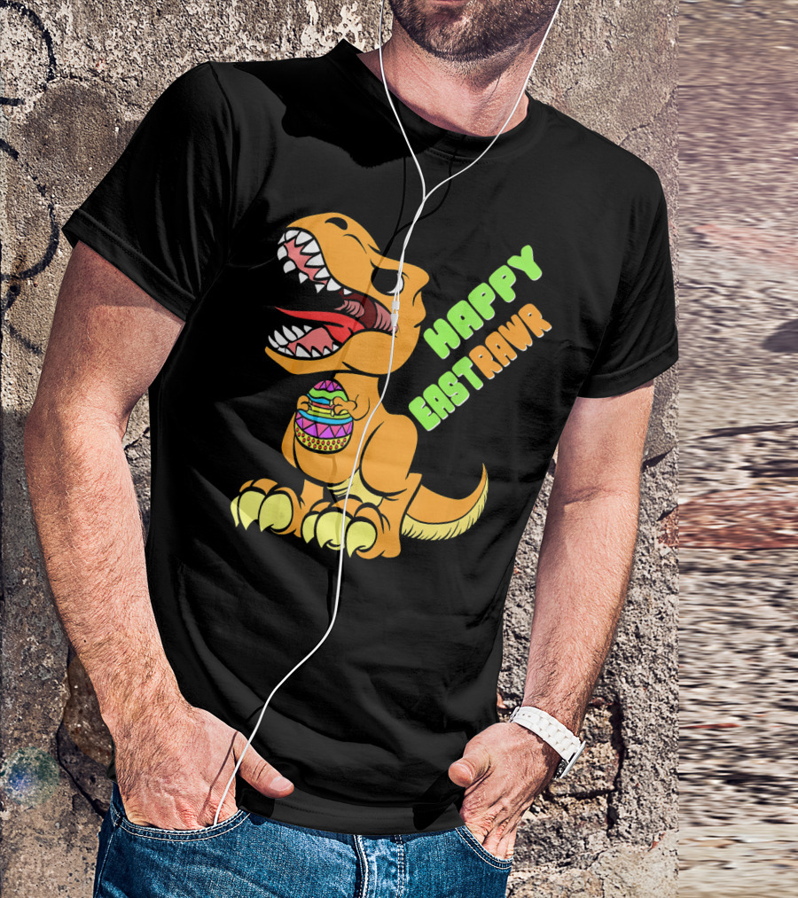 Happy Easter Rex Dinosaur Holding Egg T-Shirt