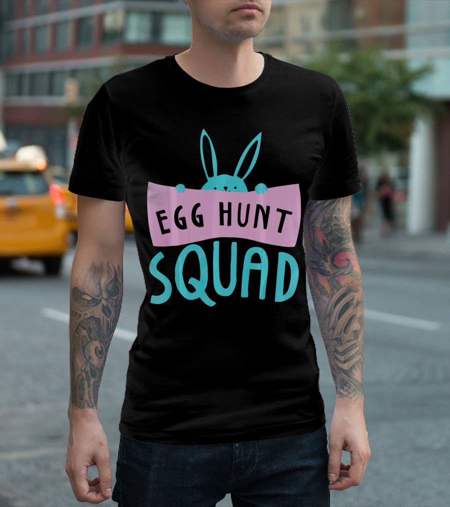 Egg Hunt Squad Easter Bunny Banner T-Shirt