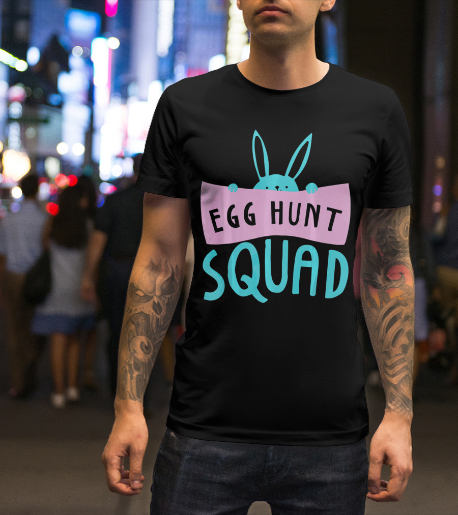 Egg Hunt Squad Easter Bunny Banner T-Shirt