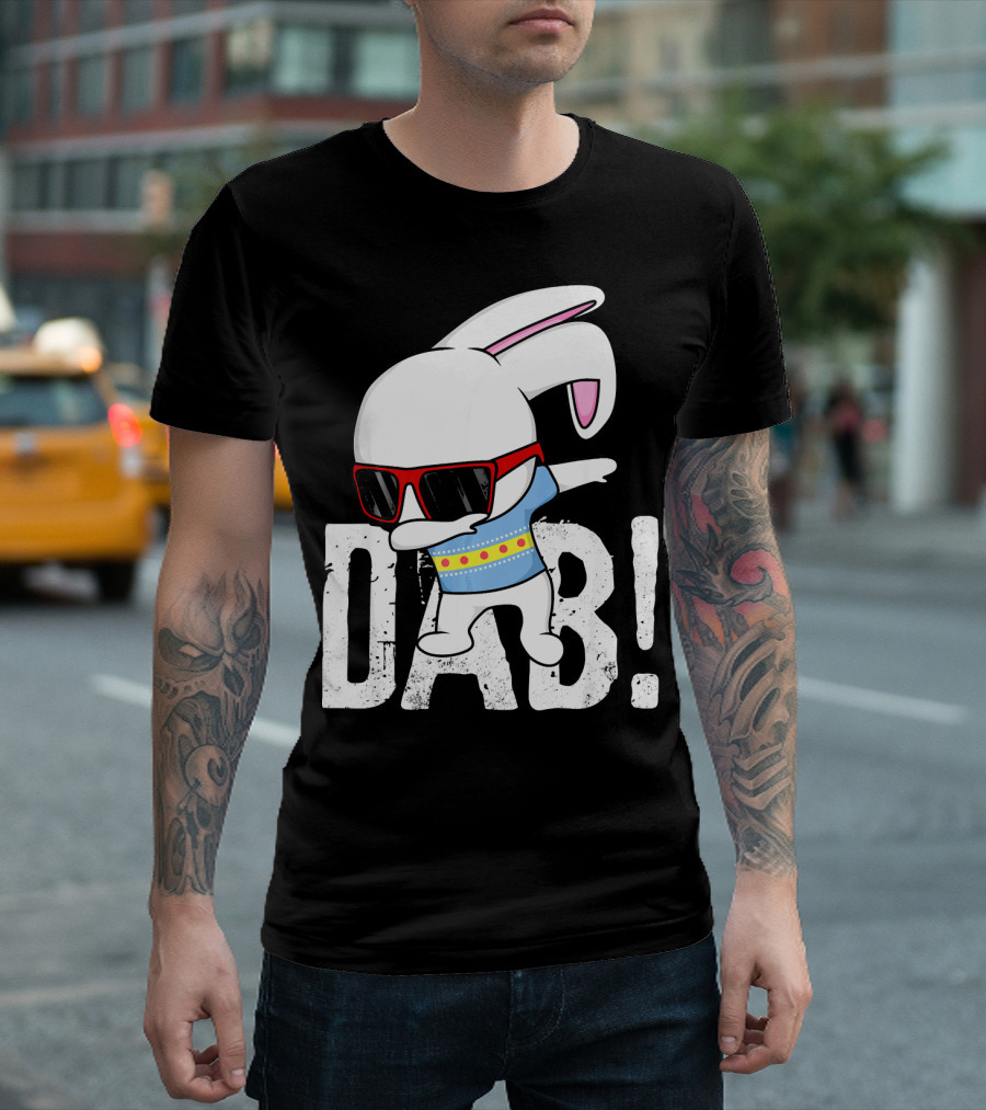 Dabbing Bunny Hip Hop Easter Dab With Sunglasses T-Shirt