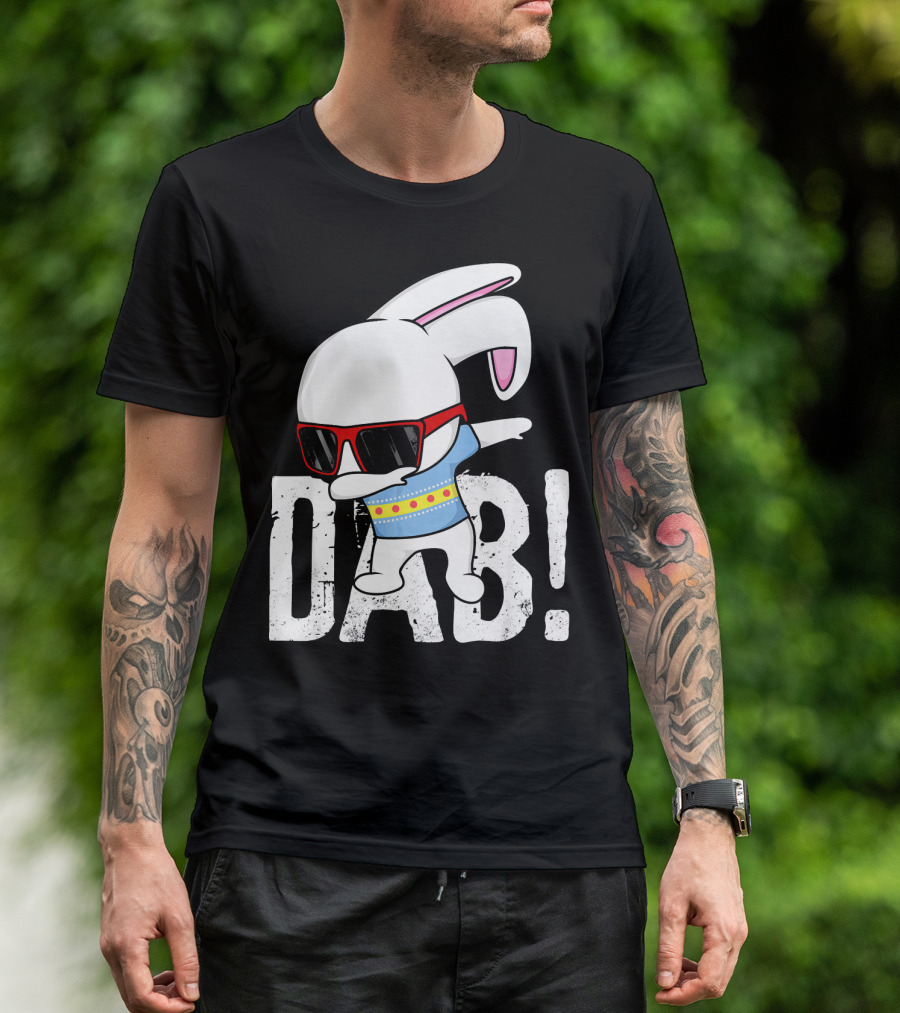 Dabbing Bunny Hip Hop Easter Dab With Sunglasses T-Shirt