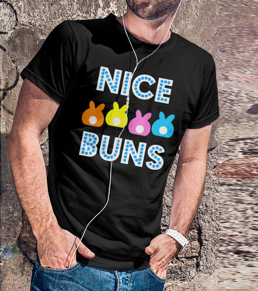 Nice Buns Funny Easter Cute Bunnies Colored Tails T-Shirt