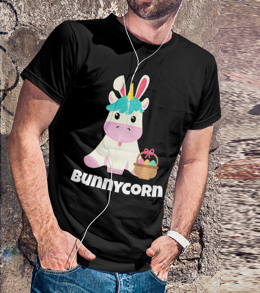 Bunnycorn Easter Unicorn With Bunny Ears And Basket T-Shirt