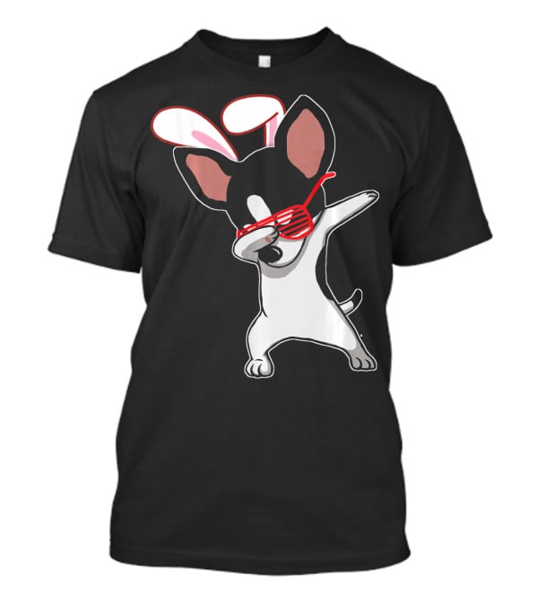 Easter Bunny Dabbing Chihuahua With Bunny Ears And Sunglasses T-Shirt