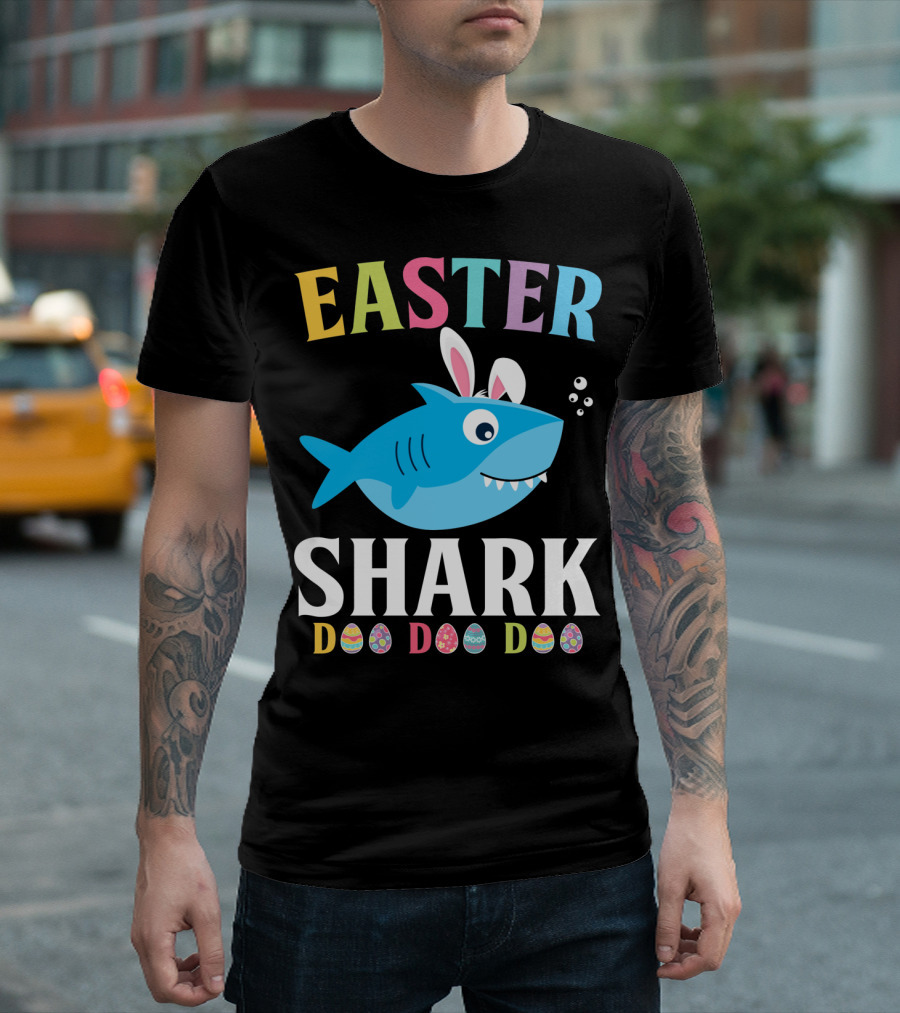 Easter Shark Bunny Do Do Do Kids Toddler T-Shirt