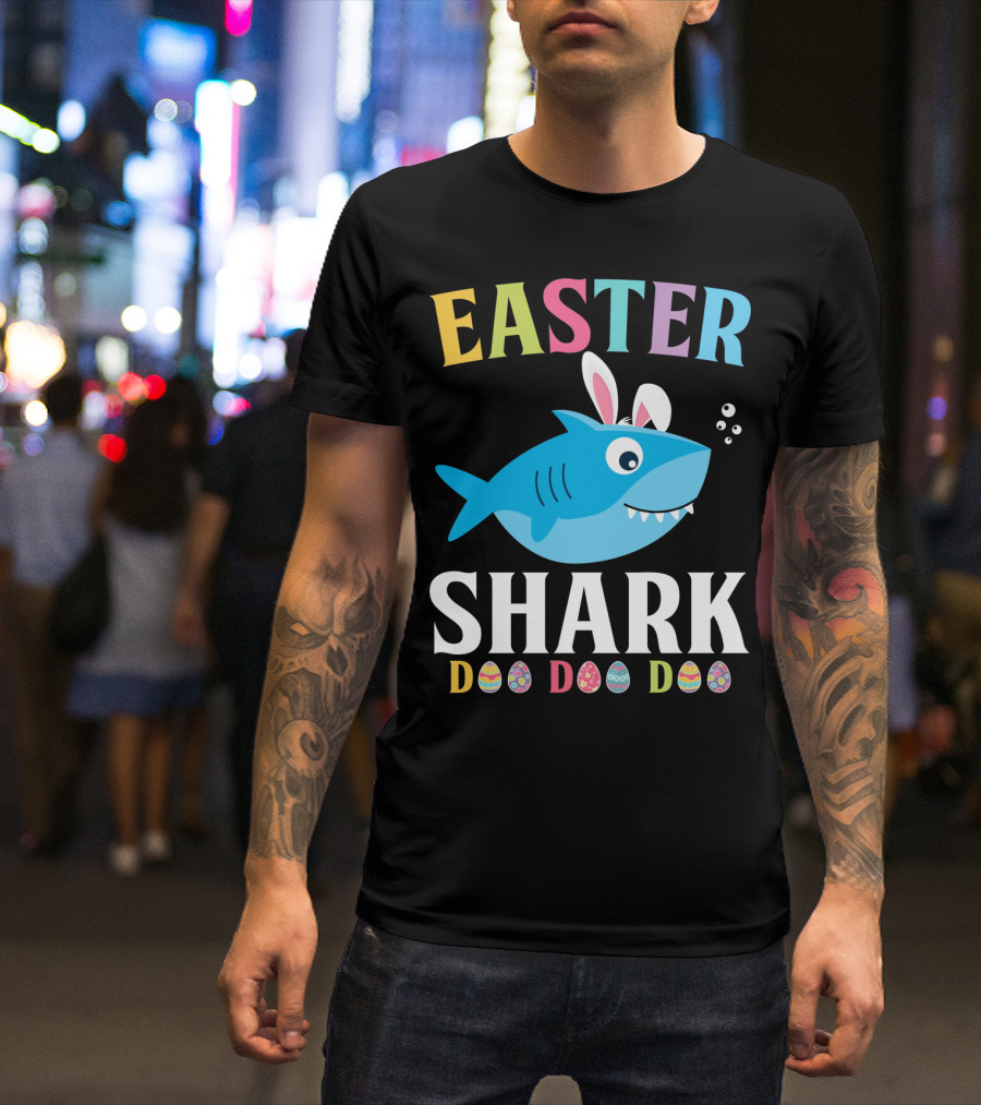 Easter Shark Bunny Do Do Do Kids Toddler T-Shirt