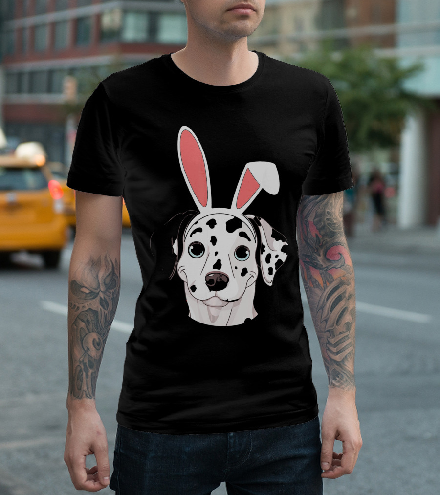 Dalmatian with Bunny Ears for Happy Easter T-Shirt
