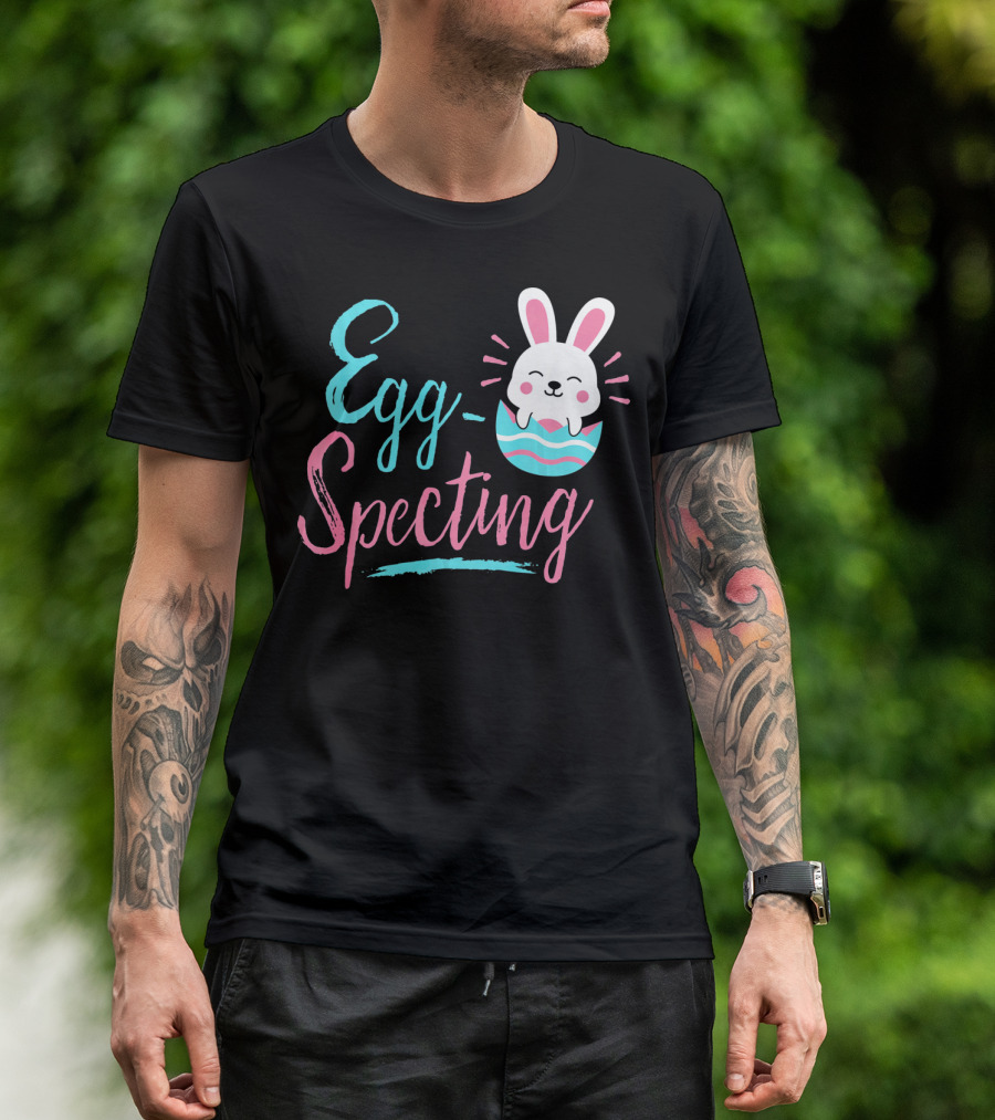 Egg-Specting Funny Easter Bunny In Decorated Egg T-Shirt