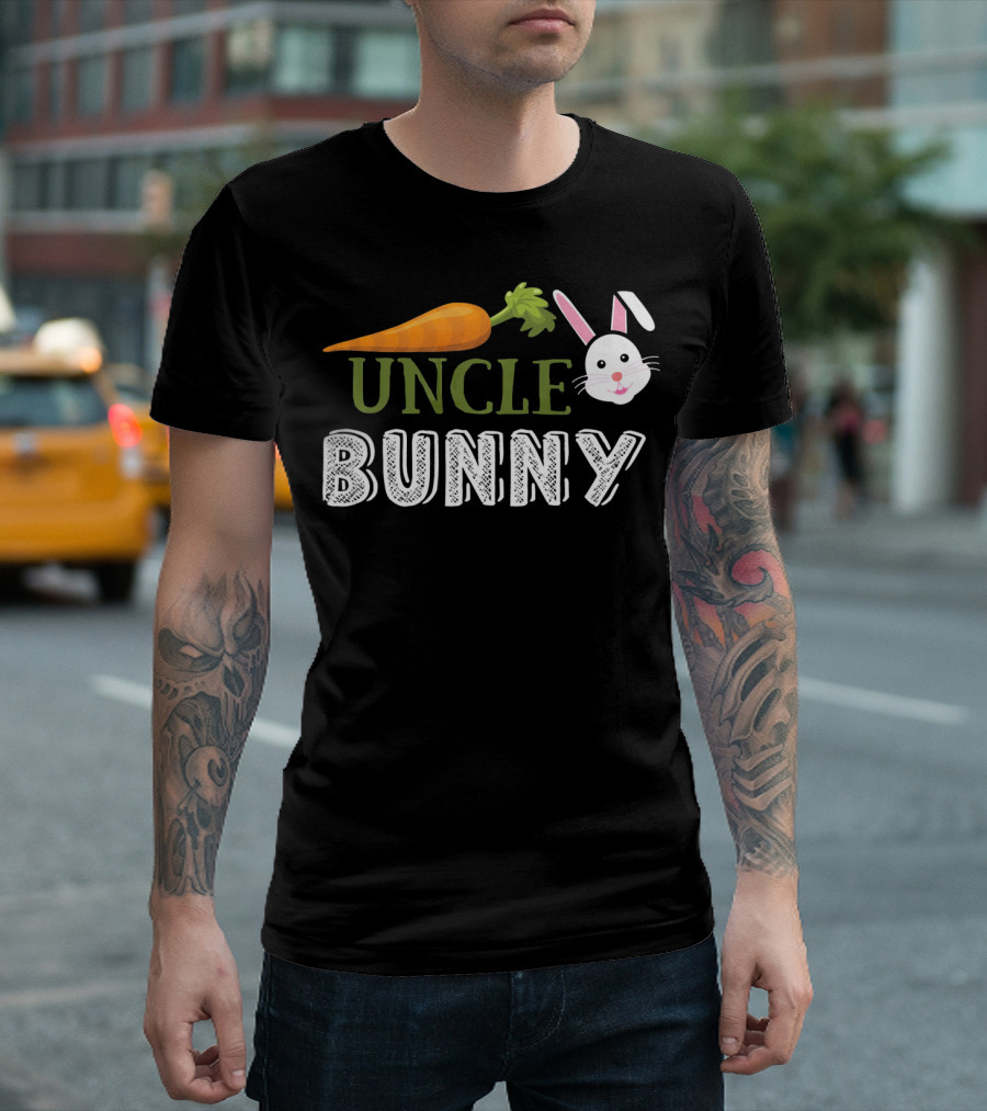Uncle Bunny Easter Carrot Rabbit Head T-Shirt