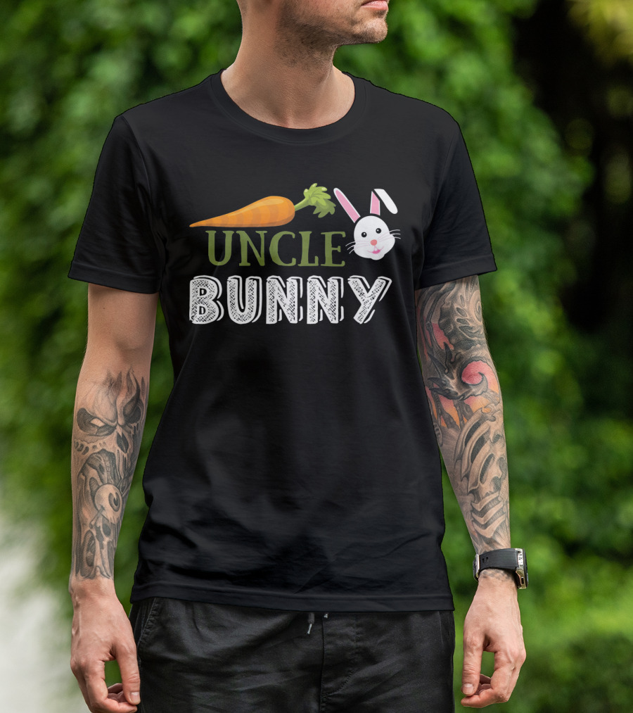Uncle Bunny Easter Carrot Rabbit Head T-Shirt