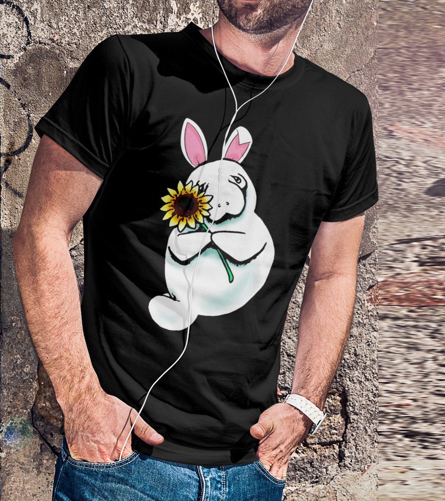 Sunflower Hugging Manatee Bunny T-Shirt