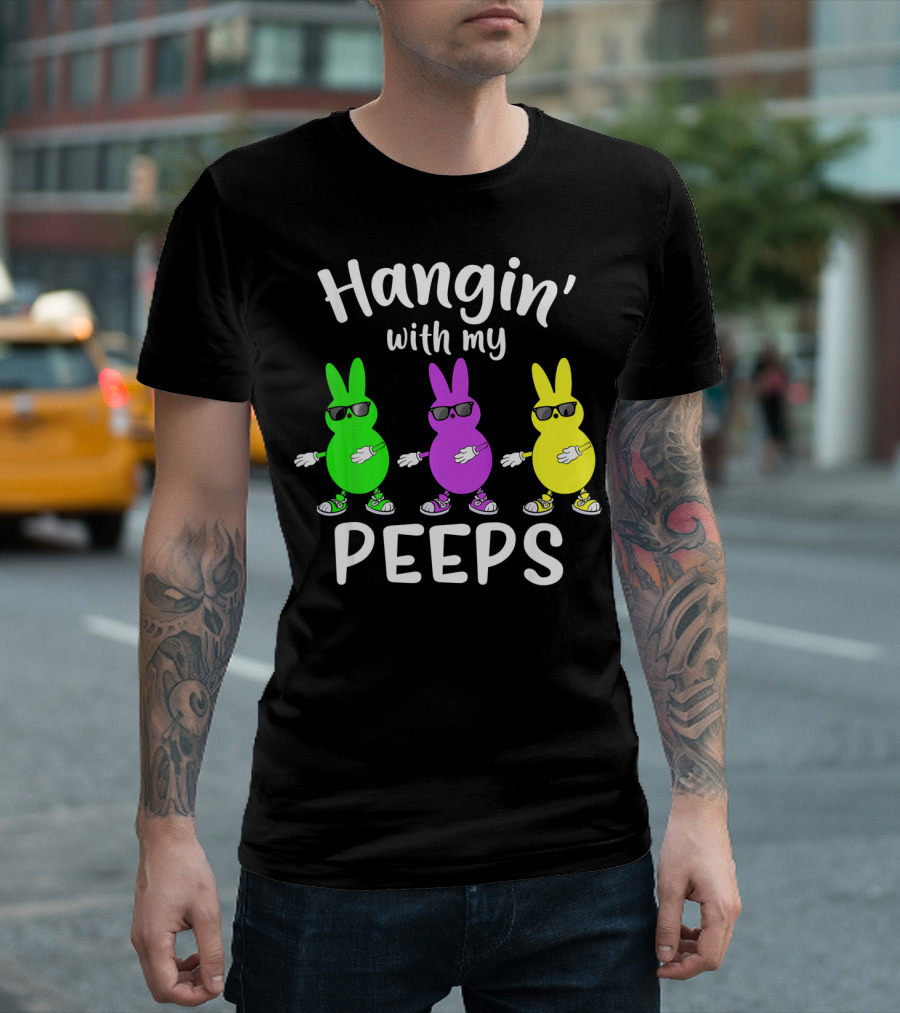Hangin With My Peeps Funny Bunny Sunglasses Trio T-Shirt