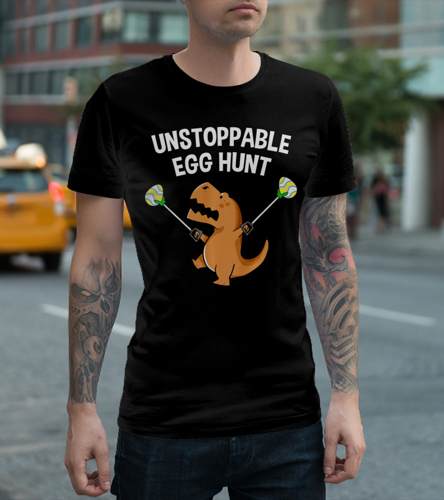 Unstoppable Egg Hunt Funny Rex Dinosaur Easter T-Shirt