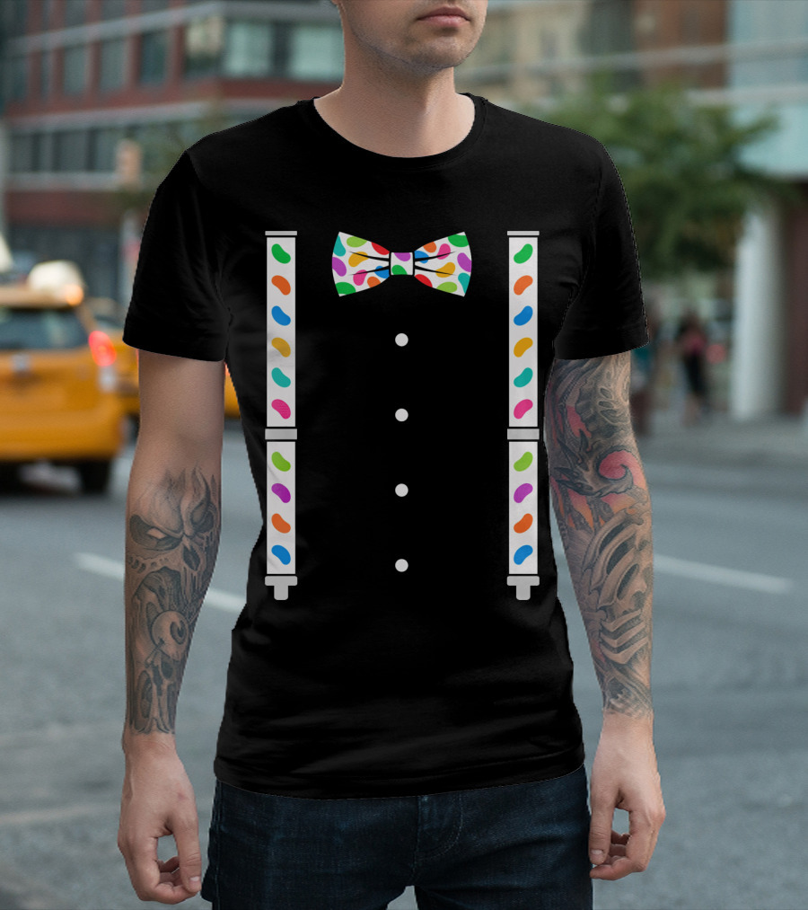 Easter Jelly Beans Bow Tie and Suspenders T-Shirt