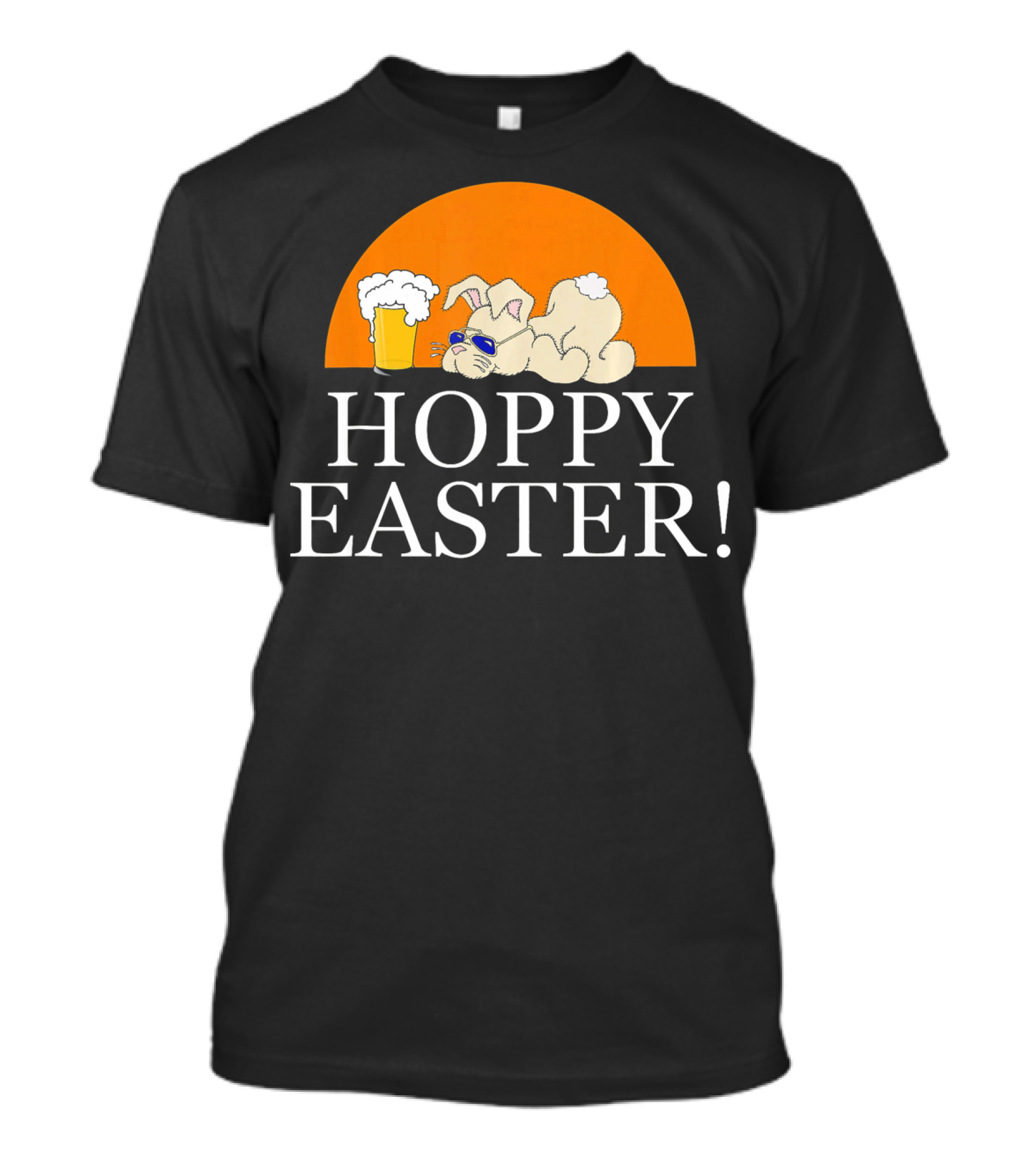 Bunny Lovers Hoppy Easter With Beer And Relaxing Rabbit T-Shirt