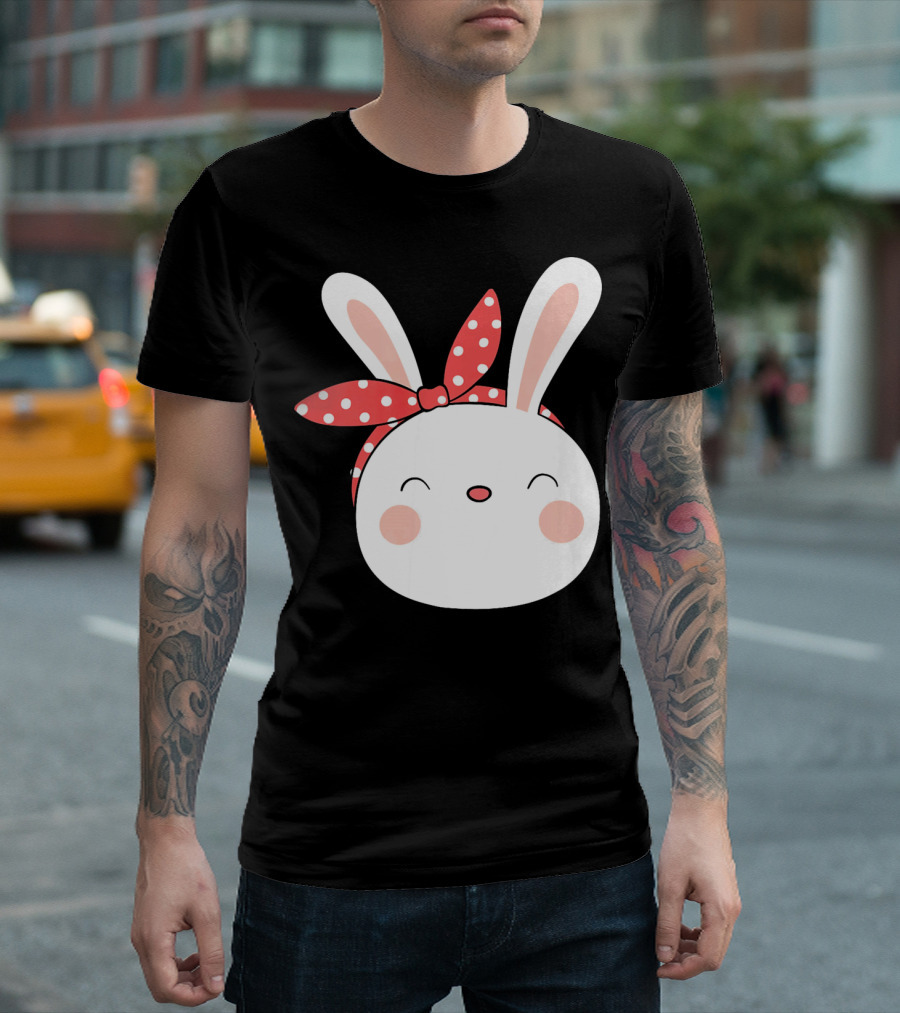 Easter Bunny with Polka Dot Headband T-Shirt