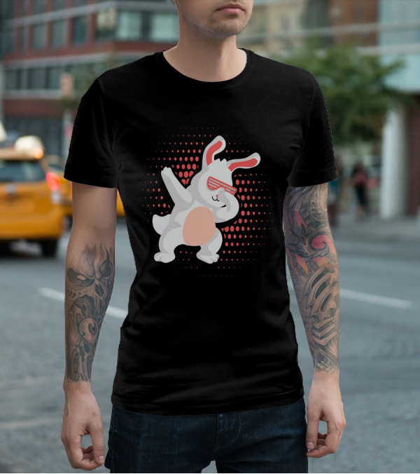 Funny Dabbing Hip Hop Bunny Easter With Shades T-Shirt
