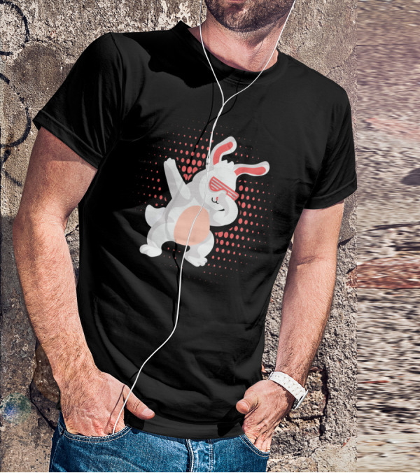 Funny Dabbing Hip Hop Bunny Easter With Shades T-Shirt