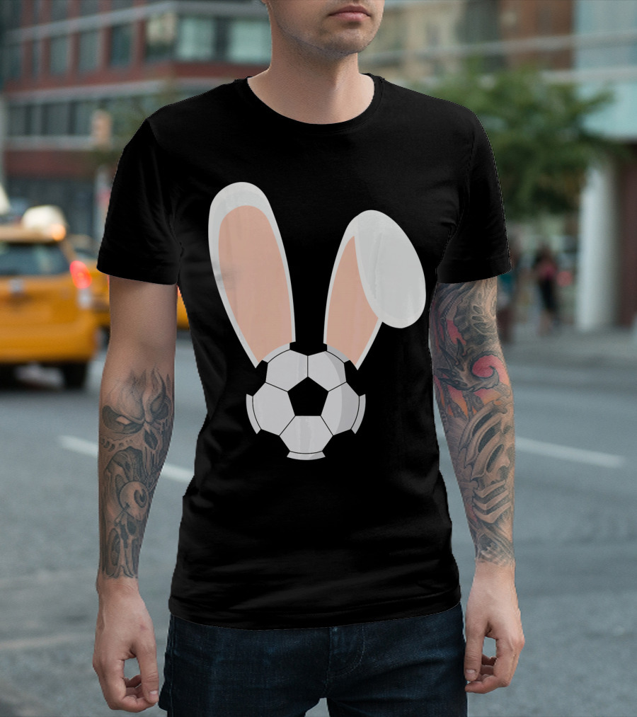 Easter Rabbit Bunny Ears Soccer Ball Combination T-Shirt