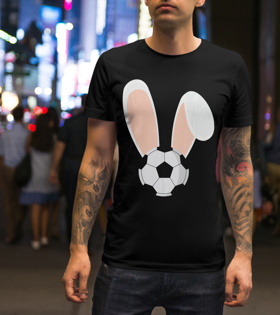 Easter Rabbit Bunny Ears Soccer Ball Combination T-Shirt