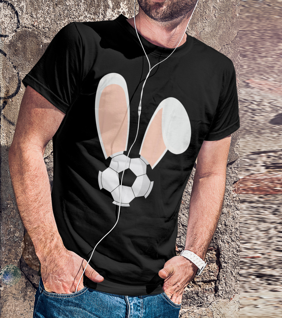 Easter Rabbit Bunny Ears Soccer Ball Combination T-Shirt