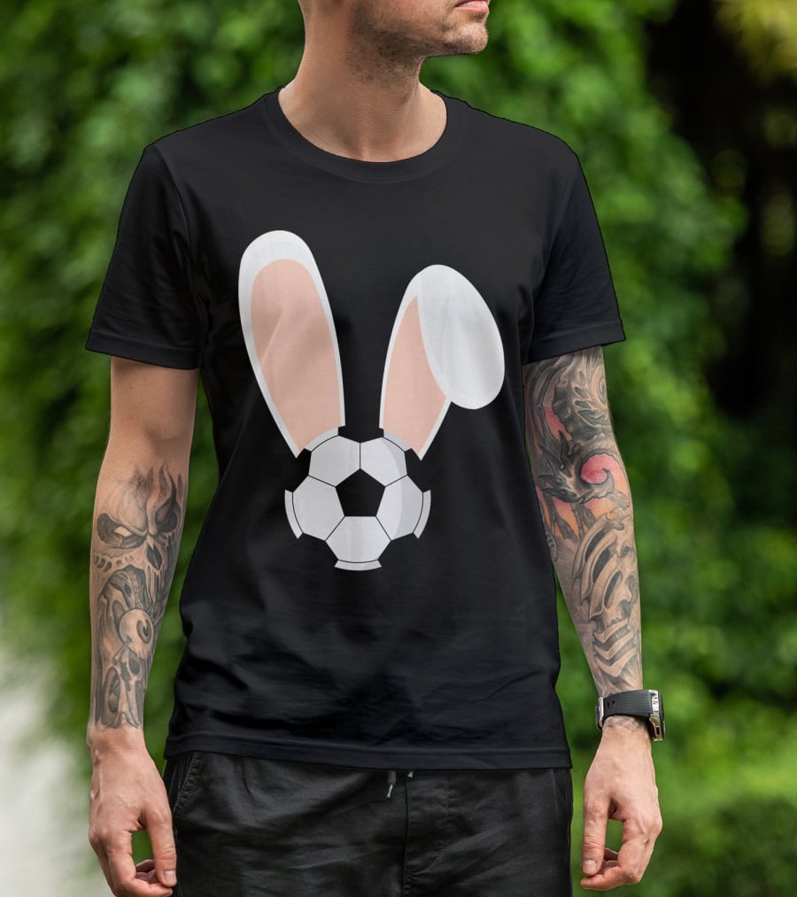 Easter Rabbit Bunny Ears Soccer Ball Combination T-Shirt