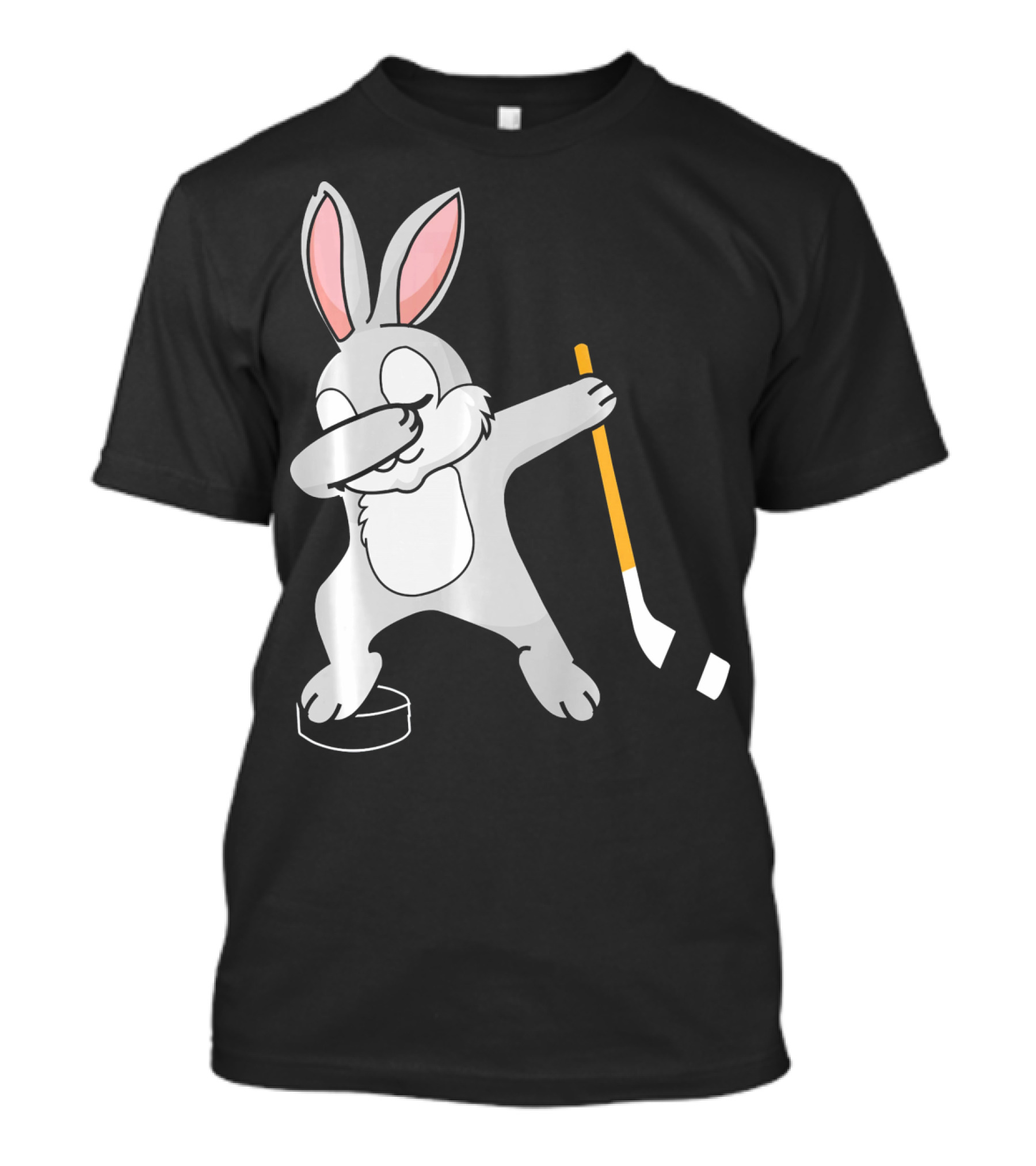 Dabbing Bunny Playing Hockey Easter Day T-Shirt