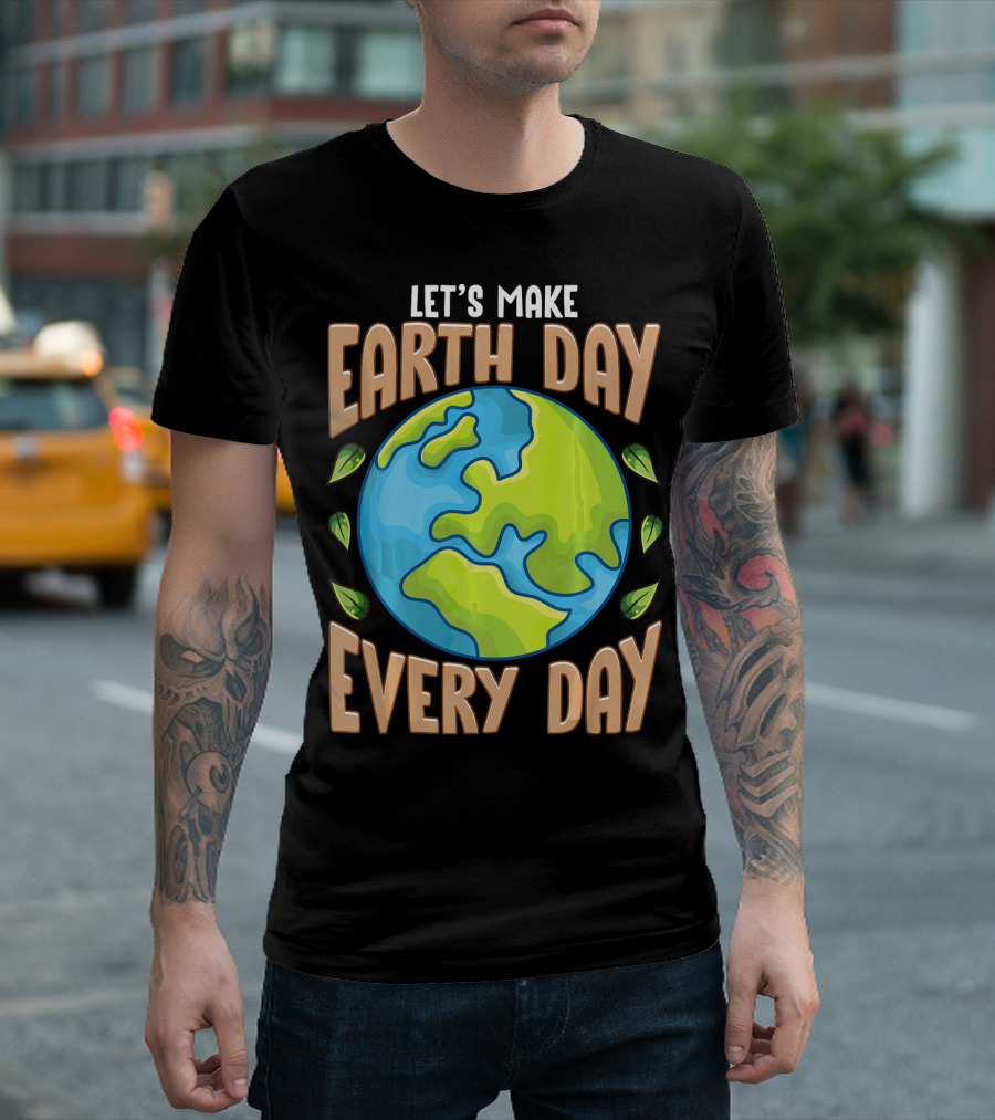 Let’s Make Earth Day Every Day with Planet and Leaves T-Shirt
