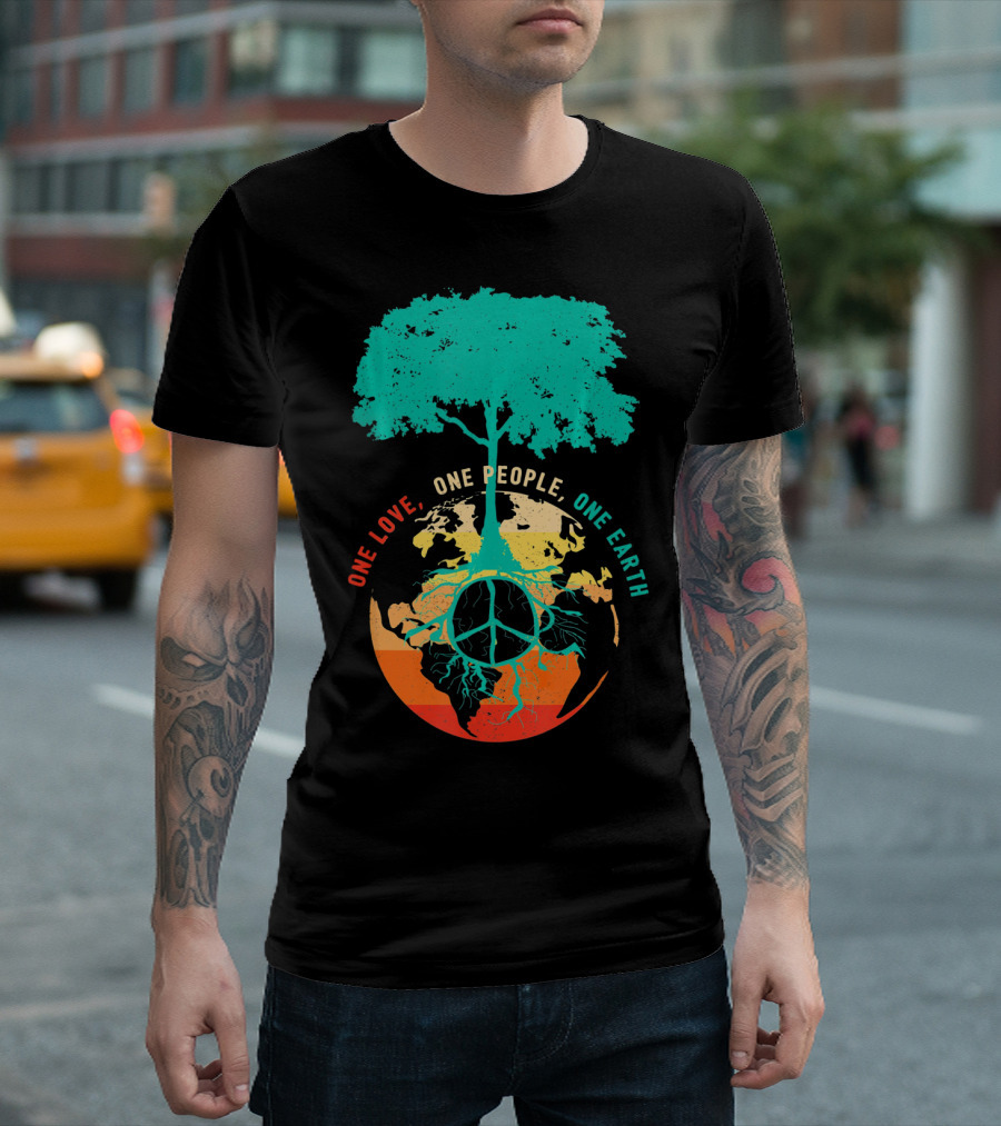 One Love One People One Earth Peace Tree T-Shirt