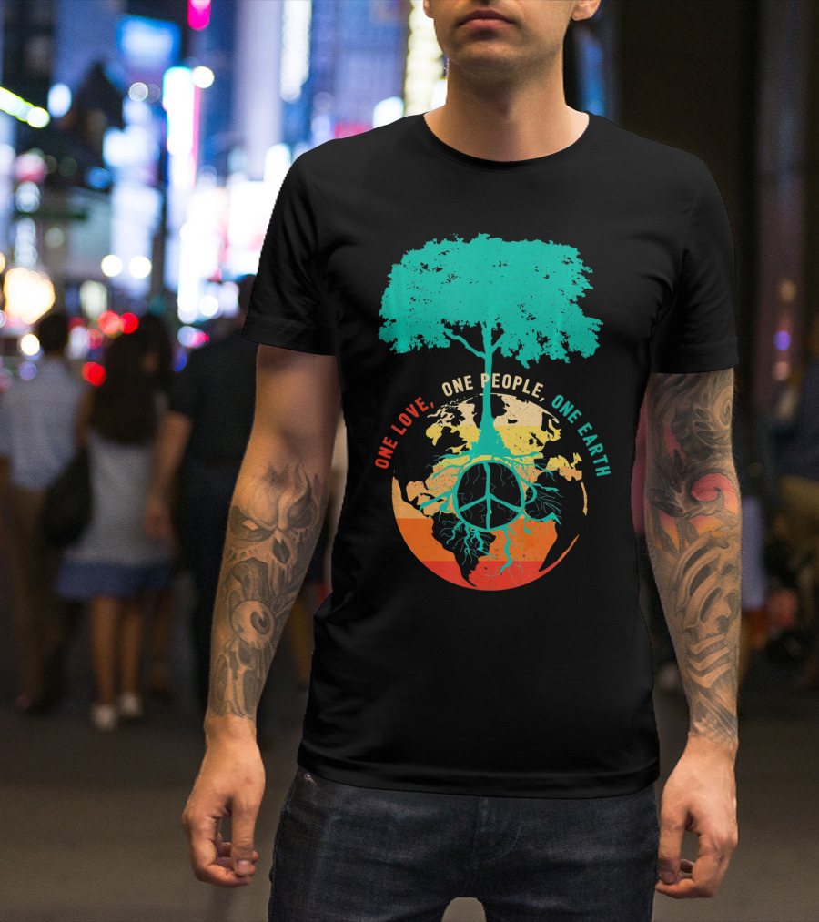 One Love One People One Earth Peace Tree T-Shirt