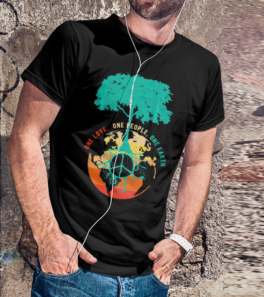 One Love One People One Earth Peace Tree T-Shirt